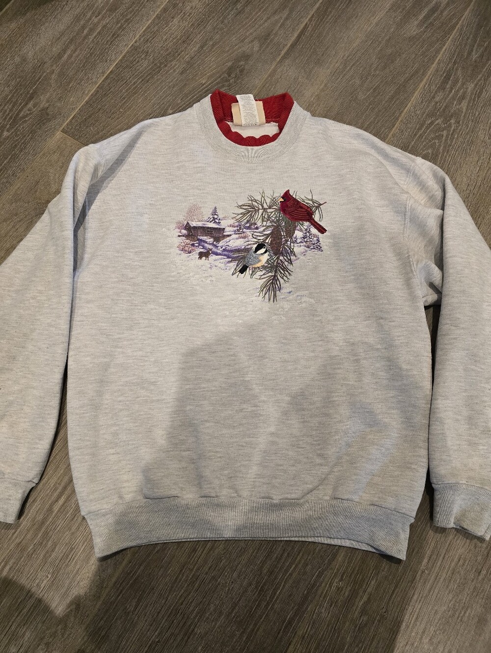 Vintage Cardinal and Chickadee Sweatshirt